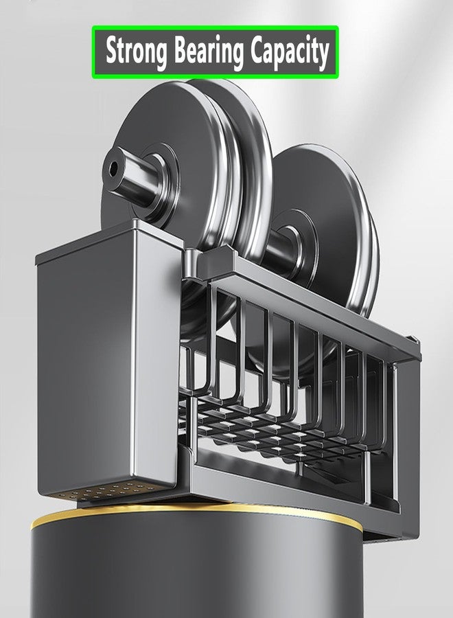 RAKSONIC Utensil Holder, 3 Compartments Utensil Drying Rack, Dish Drainer for Kitchen Counter,Kitchen Utensils Holder with Towel Bar,Self-Draining Tray Design(Black) - Image 4